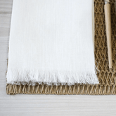 Guardanapo com Franja Coloratta Branco 45cm x 45cm - Ela Decora